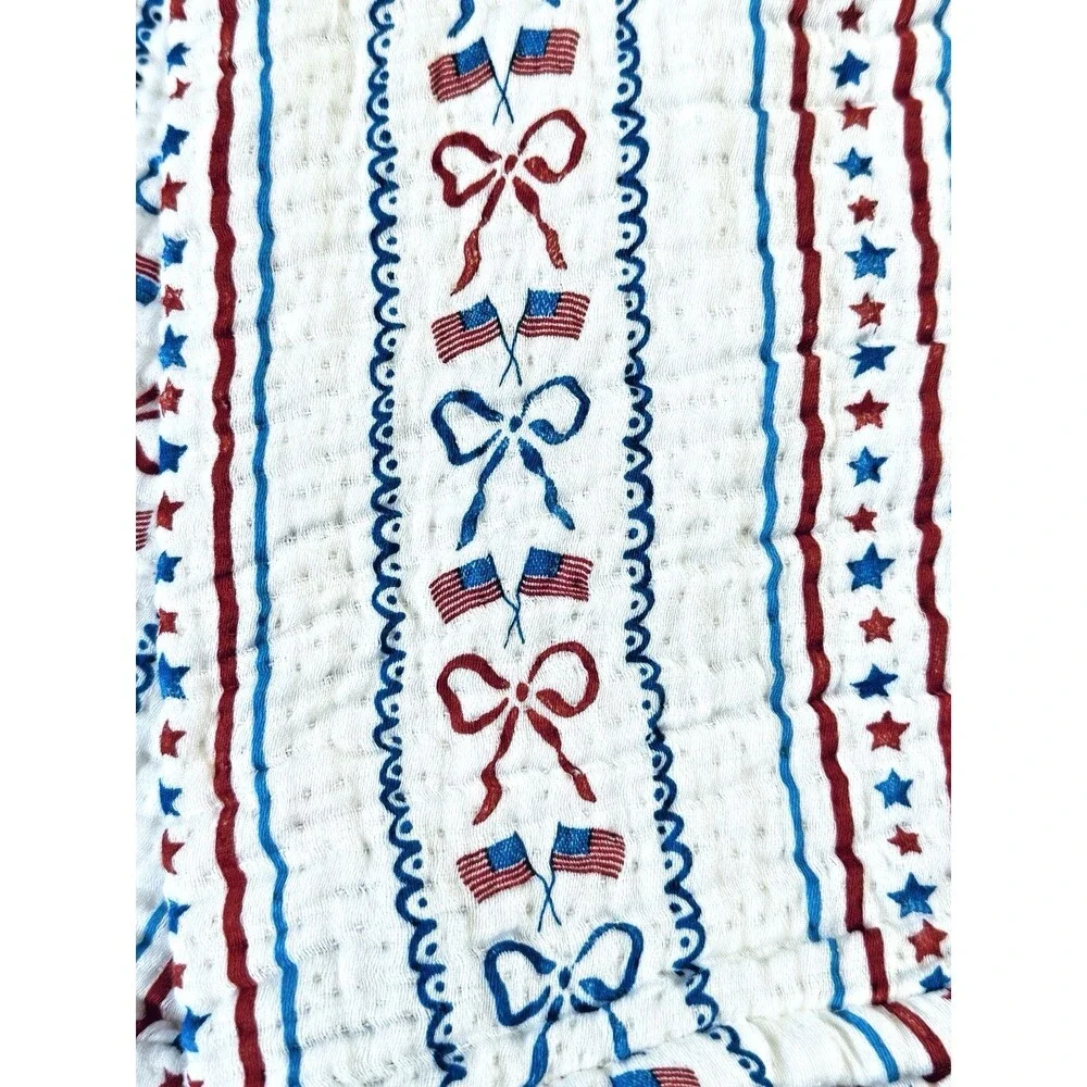 Brooks Brothers Kitchen Dish Towels Bows Flags Stars Cotton Gauze Set of 2